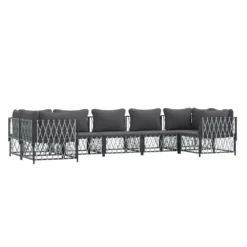VIDAXL Salon De Jardin 7 Pcs Avec Coussins Anthracite Acier -Pas Cher Jardinoa Magasin 648c40bebad6a0.05980868