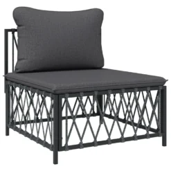VIDAXL Salon De Jardin 7 Pcs Avec Coussins Anthracite Acier -Pas Cher Jardinoa Magasin 648c40bebdf383.69134962