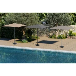Parasol Rectangulaire Beige 2x3m Aluminium Et Polyester Avec Manivelle - Parasol Droit - Mobilier De Jardin -Pas Cher Jardinoa Magasin 649094403b2be6.48088349