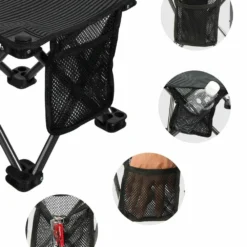 Mini Tabouret Pliable - Kingcamp - Noir - Sac De Transport Inclus -Pas Cher Jardinoa Magasin 6494a878e474d3.10344729