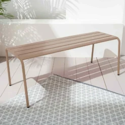 Banc De Jardin En Acier Taupe -Pas Cher Jardinoa Magasin 6494abcf126be3.70048365
