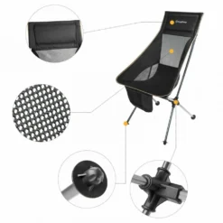 Chaise De Camping Pliable Avec Grand Dossier - Kingcamp - Noir - Sac De Transport Inclus -Pas Cher Jardinoa Magasin 6494abcfaff4d2.55952683