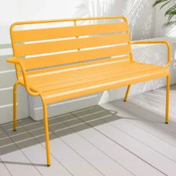 Banc De Jardin En Métal Jaune -Pas Cher Jardinoa Magasin 6494abd2df59d0.18989579