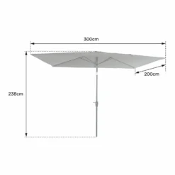 Parasol Droit Hapuna Rectangulaire 2x3m Bleu -Pas Cher Jardinoa Magasin 6494abd638c484.54018927