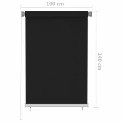 VIDAXL Store Roulant D'extérieur 100x140 Cm Noir -Pas Cher Jardinoa Magasin 6494b66b686259.49149004