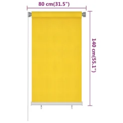 VIDAXL Store Roulant D'extérieur 80x140 Cm Jaune Pehd -Pas Cher Jardinoa Magasin 6494b676a92670.35084779