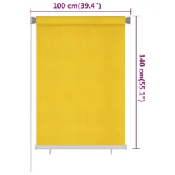 VIDAXL Store Roulant D'extérieur 100x140 Cm Jaune Pehd -Pas Cher Jardinoa Magasin 6494b677de2973.10089414