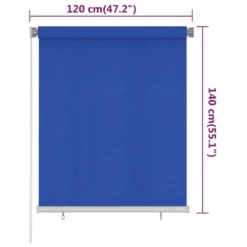 VIDAXL Store Roulant D'extérieur 120x140 Cm Bleu Pehd -Pas Cher Jardinoa Magasin 6494b67a1fe9d8.48587537