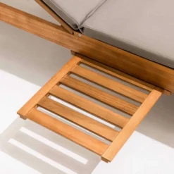 Bain De Soleil Avec Coussin Et Tablette En Bois Taupe -Pas Cher Jardinoa Magasin 6496c96f1d17e9.22622288