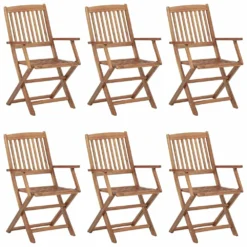 VIDAXL Chaises Pliables De Jardin 6 Pcs Avec Coussins Bois D'acacia -Pas Cher Jardinoa Magasin 6498f83976c9e6.25651305
