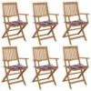 VIDAXL Chaises Pliables De Jardin 6 Pcs Avec Coussins Bois D'acacia