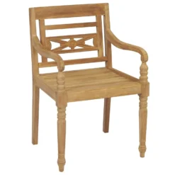 VIDAXL Chaises Batavia Avec Coussins 6 Pcs Bois De Teck Solide -Pas Cher Jardinoa Magasin 6498f839eb6f03.05289813