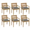 VIDAXL Chaises Batavia Avec Coussins 6 Pcs Bois De Teck Solide