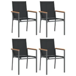 VIDAXL Ensemble à Manger De Jardin 5 Pcs Noir Textilène Et Acier -Pas Cher Jardinoa Magasin 64999d8fd4e997.52566772