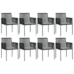 VIDAXL Ensemble à Dîner De Jardin 9 Pcs Coussins Noir Rotin Et Acier -Pas Cher Jardinoa Magasin 64999d9c9c44d0.18355698