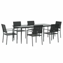 VIDAXL Ensemble à Manger De Jardin 7 Pcs Résine Tressée Acier -Pas Cher Jardinoa Magasin 64999da314ab40.00259955