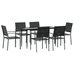 VIDAXL Ensemble à Manger De Jardin 7 Pcs Résine Tressée Acier -Pas Cher Jardinoa Magasin 64999da7b59bd7.34899355