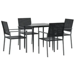 VIDAXL Ensemble à Manger De Jardin 5 Pcs Résine Tressée Acier -Pas Cher Jardinoa Magasin 6499a0f40a3de0.30937427