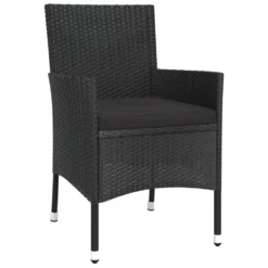 VIDAXL Ensemble De Bistro De Jardin 3 Pcs Coussins Noir Poly Rotin -Pas Cher Jardinoa Magasin 6499a0f8ad6889.23345107