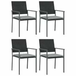 VIDAXL Ensemble à Manger De Jardin 5 Pcs Coussins Résine Tressée Acier -Pas Cher Jardinoa Magasin 6499a10711dfb3.53446647