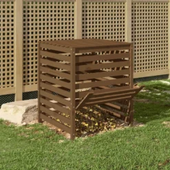 VIDAXL Composteur Marron Miel 82,5x82,5x99,5 Cm Bois Massif De Pin -Pas Cher Jardinoa Magasin 6499e3c4710235.70535362
