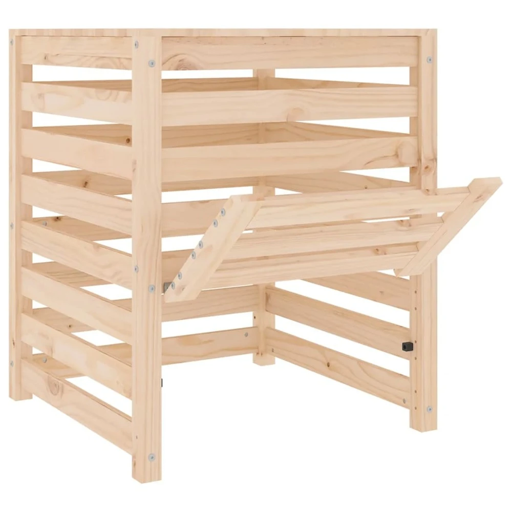 VIDAXL Composteur 63,5x63,5x77,5 Cm Bois Massif De Pin 6 VIDAXL Composteur 63,5x63,5x77,5 Cm Bois Massif De Pin – Image 6