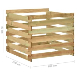 VIDAXL Composteur De Jardin à Lattes 100x100x80cm Bois De Pin Imprégné -Pas Cher Jardinoa Magasin 6499e3ca5b7674.86132172