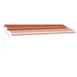 VIDAXL Auvent Manuel Rétractable Sur Pied 500x300 Cm Orange Et Marron -Pas Cher Jardinoa Magasin 65b3fc608d3ea3cd