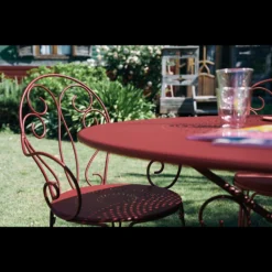 Fauteuil Pour Jardin MONTMARTRE En Acier Vert - 56x48x87 Cm -Pas Cher Jardinoa Magasin 675677 2060932