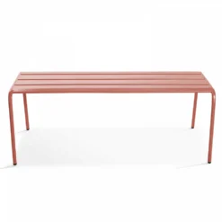 Ensemble Table De Jardin Carrée Et 4 Bancs En Métal Argile -Pas Cher Jardinoa Magasin 6fb24d6b18680b79
