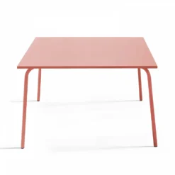 Ensemble Table De Jardin Carrée Et 4 Bancs En Métal Argile -Pas Cher Jardinoa Magasin 73a8950313f461b7