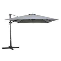 Parasol Déporté Carré 3 X 3m En Aluminium Gris -Pas Cher Jardinoa Magasin 74f638713176b7f6