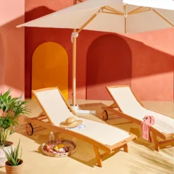 Lot De 2 Bains De Soleil En Eucalyptus écru -Pas Cher Jardinoa Magasin 756e5ee7bd5fe2e7