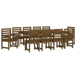 VIDAXL Ensemble à Dîner De Jardin 11 Pcs Marron Miel Bois Pin Massif -Pas Cher Jardinoa Magasin 75d98ae2feef7dca