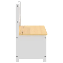 VIDAXL Banc De Rangement Pour Enfants Blanc Et Beige 60x30x55 Cm Mdf -Pas Cher Jardinoa Magasin 7e28478c0c743eac