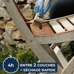 Huile Rénovatrice Teinte Teck Pour Mobilier En Bois Grisé 750 Ml -Pas Cher Jardinoa Magasin 809244 004