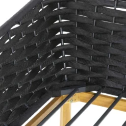 Salon De Jardin MAYA En Bois Noir - 1 Canapé, 1 Table, 2 Fauteuils -Pas Cher Jardinoa Magasin 874236 002