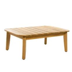 Salon De Jardin MAYA En Bois Noir - 1 Canapé, 1 Table, 2 Fauteuils -Pas Cher Jardinoa Magasin 874236 007