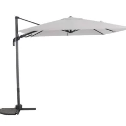 Parasol Samos En Toile Grise Avec Mât Inclinable - 250x250 Cm