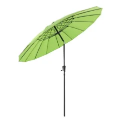 Parasol Shanghai En Toile Verte Avec Protection UV - D270 Cm -Pas Cher Jardinoa Magasin 874448 002