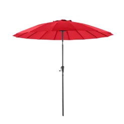 Parasol Ningbo En Toile Rouge Avec Manivelle - D220 Cm
