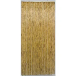 Rideau De Porte Avec Bâtonnets En Bois Vernis - 90x200 Cm -Pas Cher Jardinoa Magasin 883912 004