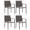 VIDAXL Chaises De Jardin Et Coussins Lot De 4 Marron 56x59x84 Cm Rotin