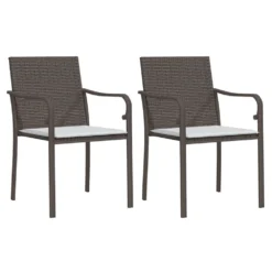 VIDAXL Chaises De Jardin Et Coussins Lot De 2 Marron 56x59x84 Cm Rotin -Pas Cher Jardinoa Magasin 8a52d5d436209e4f