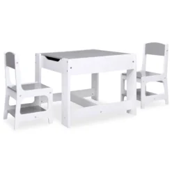 VIDAXL Table Pour Enfants Avec 2 Chaises Blanc Mdf -Pas Cher Jardinoa Magasin 9355196863cf6244