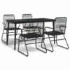 VIDAXL Mobilier à Dîner De Jardin 5 Pcs Noir Rotin Pvc