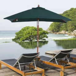 OUTSUNNY Parasol Rectangulaire Inclinable Vert - 200x150x230cm