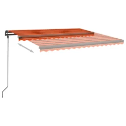 VIDAXL Auvent Manuel Rétractable Avec Led 5x3,5 M Orange Et Marron -Pas Cher Jardinoa Magasin 948502068b14f8c7