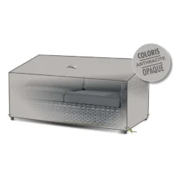 Housse Pour Canapé 2 Places En Polyester Anthracite - 145x85x70 Cm -Pas Cher Jardinoa Magasin 953133 003