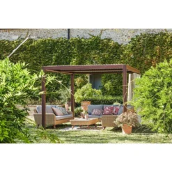 Canapé 3 Places RIVIERA En Polyrotin Miel/gris - 88,5x224x75 Cm -Pas Cher Jardinoa Magasin 954114 005